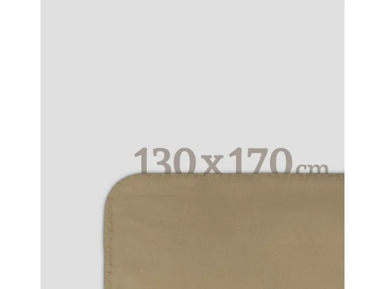 Bestlivings Fleecedecke Mit Kedernaht 130 x 170 cm Taupe