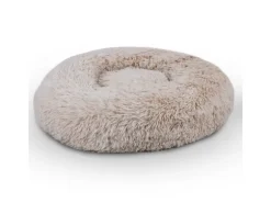 Bestlivings Haustierbett Fluffy Ø100cm Beige Hundekissen Öko-Tex Hundebett Katzenbett