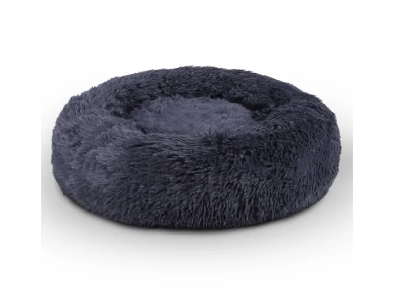 Bestlivings Haustierbett Fluffy Ø50cm Anthrazit Hundekissen Öko-Tex Hundebett Katzenbett