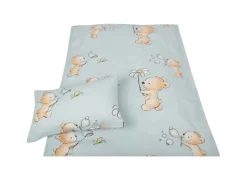 Bestlivings Kinder Bettwäsche 100 x 135 cm & 40 x 60 cm - Bärchen Blau