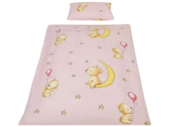 Bestlivings Kinder Bettwäsche 100 x 135 cm & 40 x 60 cm - Bärchen Rosa