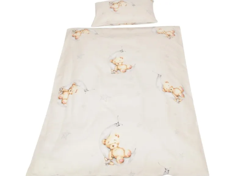 Bestlivings Kinder Bettwäsche 100 x 135 cm & 40 x 60 cm - Bärchen Beige