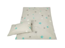Bestlivings Kinder Bettwäsche 100 x 135 cm & 40 x 60 cm - Sterne Grau