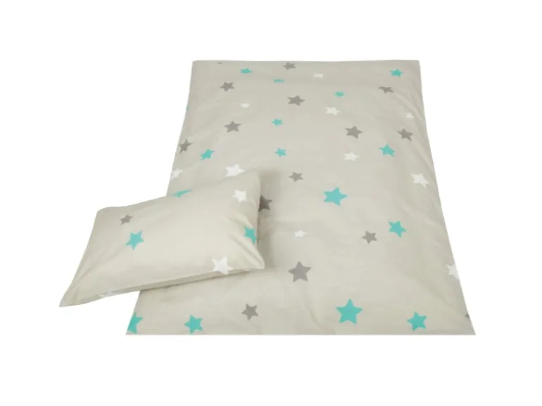 Bestlivings Kinder Bettwäsche 100 x 135 cm & 40 x 60 cm - Sterne Grau