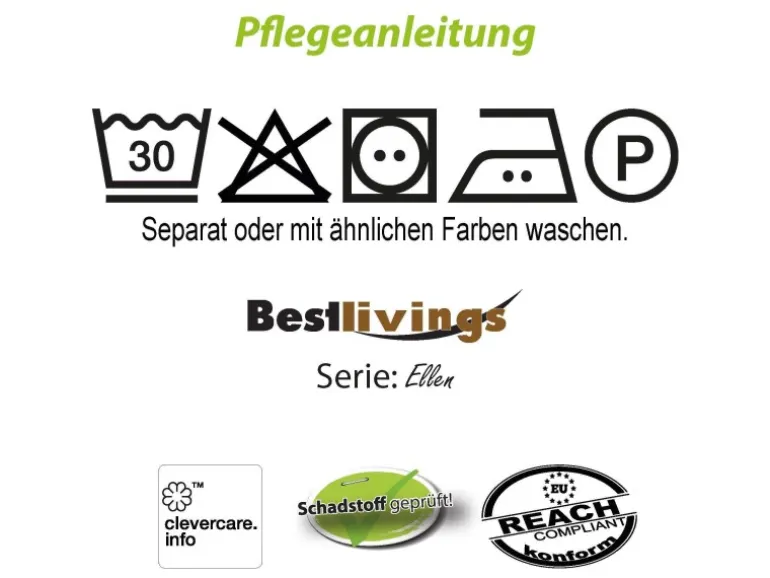 Bestlivings Kissenhülle Ellen Nackenrolle 15 x 40 cm Grün
