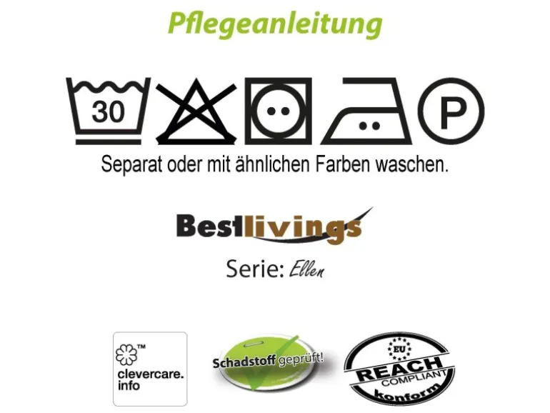 Bestlivings Kissenhülle Ellen Nackenrolle 10 x 25 cm Sandgrau