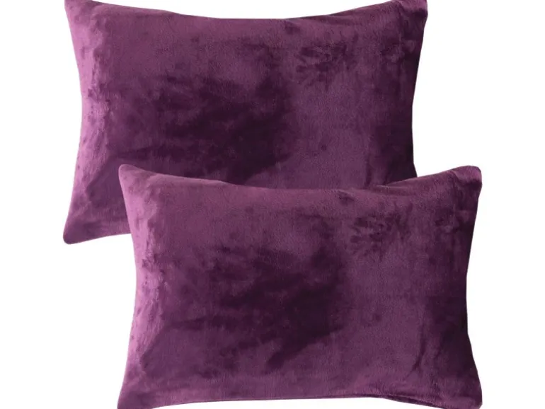 Bestlivings Kissenhülle Kuschel Kissenbezug mit Reißverschluss 40 x 60 cm Violett 2er Pack