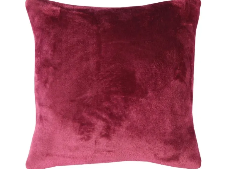Bestlivings Kissenhülle Kuschel Kissenbezug mit Reißverschluss 50 x 50 cm Aubergine
