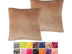 Bestlivings Kissenhülle Kuschel Kissenbezug mit Reißverschluss 60 x 60 cm Champagner