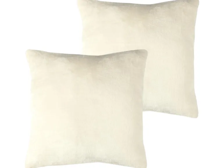 Bestlivings Kissenhülle Kuschel Kissenbezug mit Reißverschluss 45 x 45 cm Champagner 2er Pack