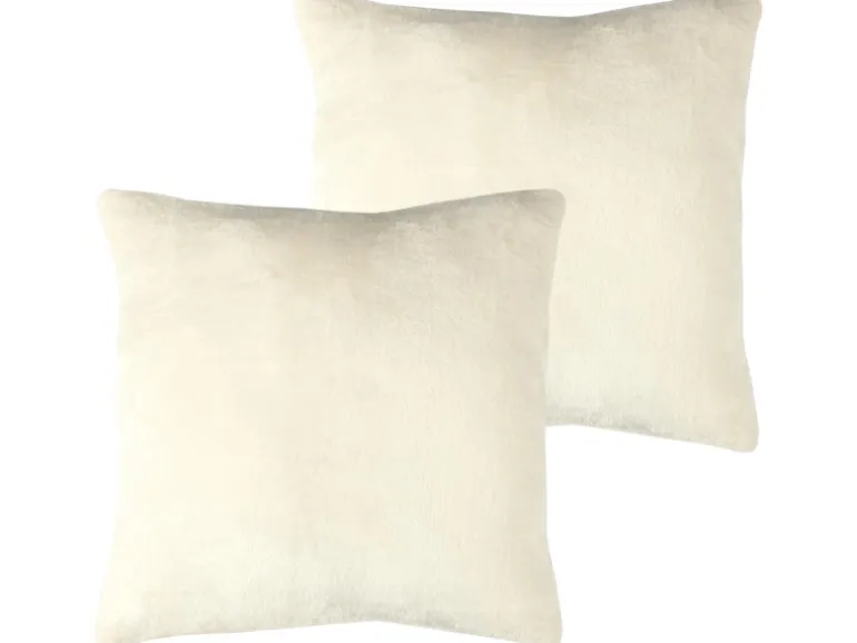 Bestlivings Kissenhülle Kuschel Kissenbezug mit Reißverschluss 60 x 60 cm Champagner 2er Pack