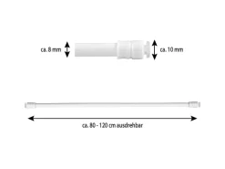 Bestlivings Klemmstange mit Schraubtechnik Weiß 80 bis 120 cm