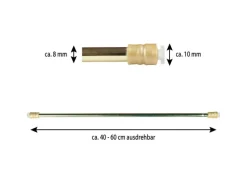 Bestlivings Klemmstange mit Schraubtechnik Glänzend Gold 40 bis 60 cm