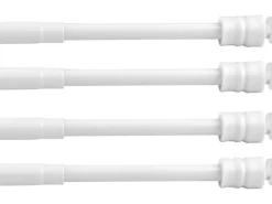 Bestlivings Klemmstangen mit Schraubtechnik Weiß 60 bis 90 cm 4er Pack