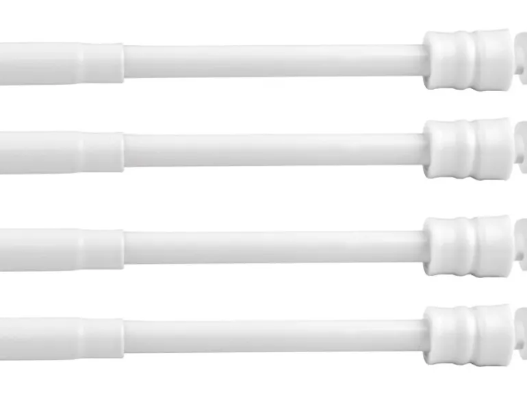 Bestlivings Klemmstangen mit Schraubtechnik Weiß 60 bis 90 cm 4er Pack