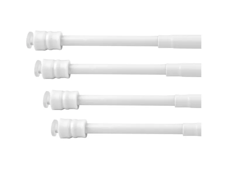 Bestlivings Klemmstangen mit Schraubtechnik Weiß 25 bis 40 cm 4er Pack