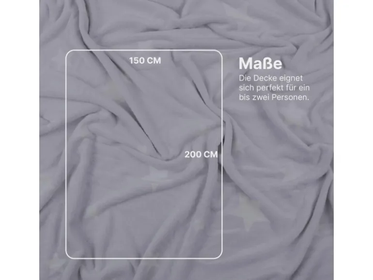 Bestlivings Kuscheldecke Cashmere Touch Glow In The Dark 150 x 200 cm Sterne