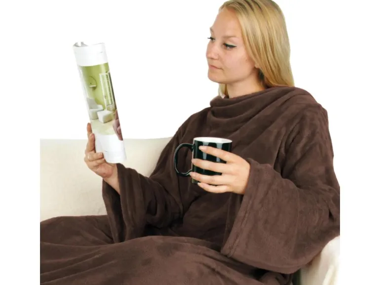 Bestlivings Kuscheldecke Mit Ärmeln Braun