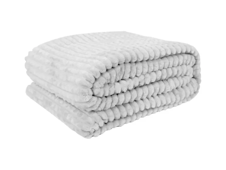 Bestlivings Kuscheldecke Jacquard Flanell 130 x 170 cm Hellgrau