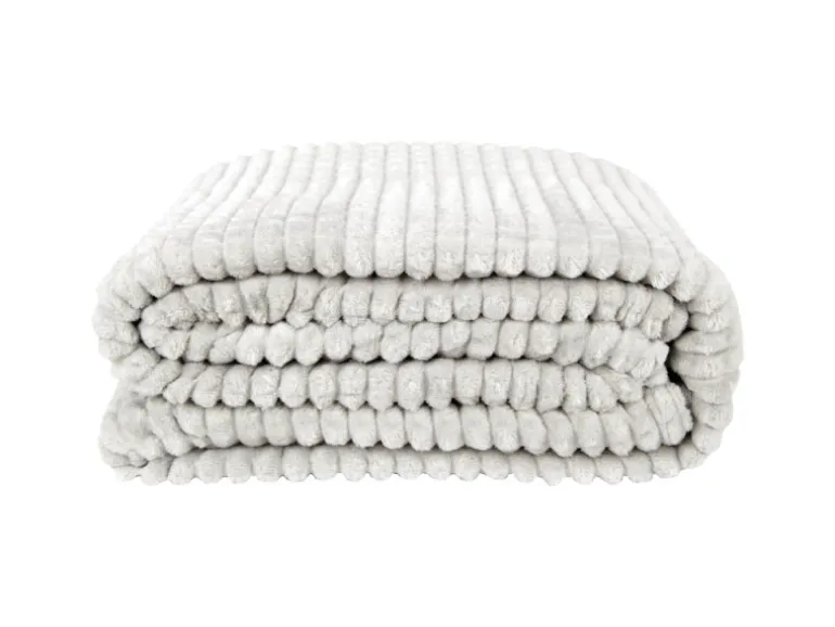 Bestlivings Kuscheldecke Jacquard Flanell 130 x 170 cm Hellgrau