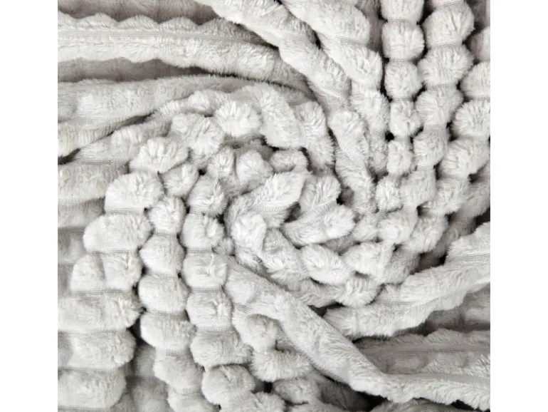 Bestlivings Kuscheldecke Jacquard Flanell 130 x 170 cm Hellgrau