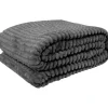 Bestlivings Kuscheldecke Jacquard Flanell 180 x 220 cm Anthrazit