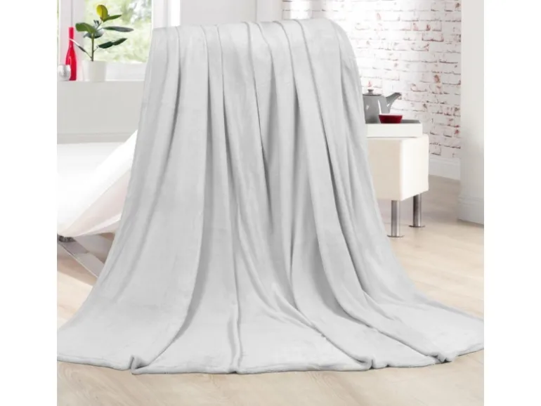 Bestlivings Kuscheldecke Cashmere Touch 200 x 220 cm Silber