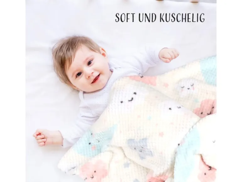 Bestlivings Kuscheldecke Cashmere Dots Kids Sonne Mond Sterne