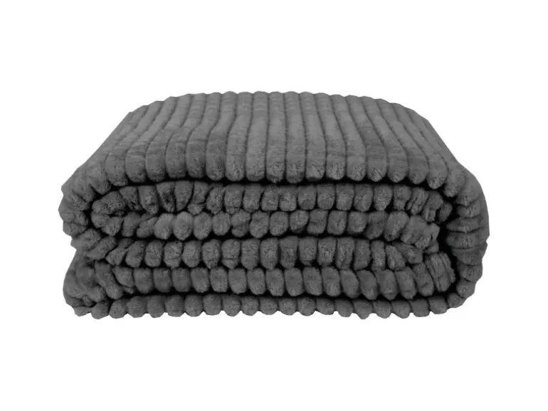 Bestlivings Kuscheldecke Jacquard Flanell 150 x 200 cm Anthrazit