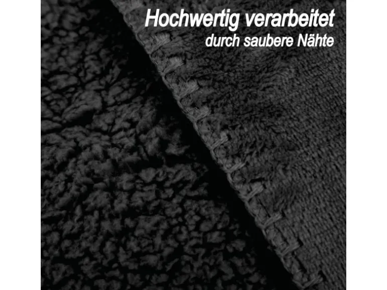 Bestlivings Kuscheldecke Teddy Fleece Sherpa Flanell 150 x 200 cm Schwarz