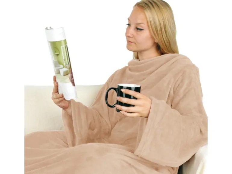 Bestlivings Kuscheldecke Mit Ärmeln Beige