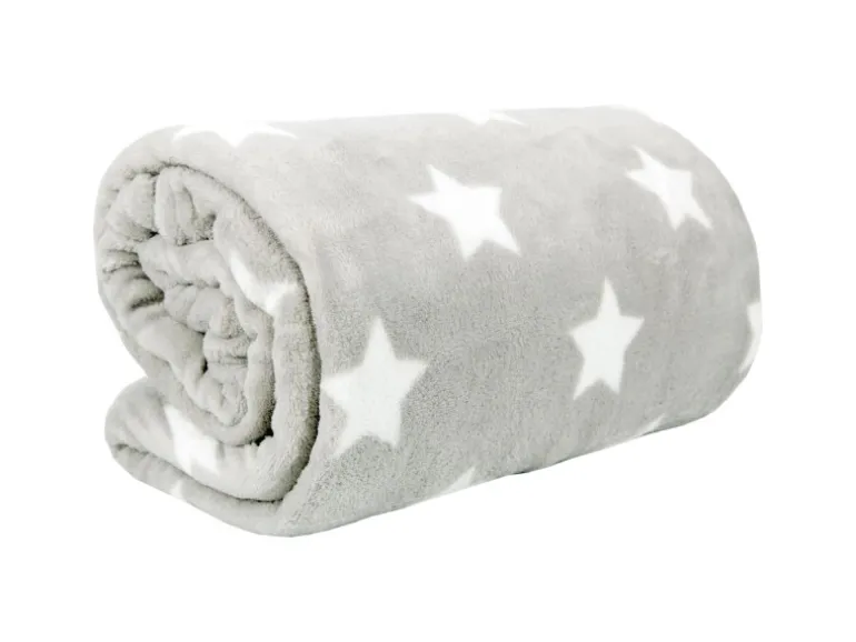 Bestlivings Kuscheldecke Mit Sternen 150 x 200 cm Hellgrau