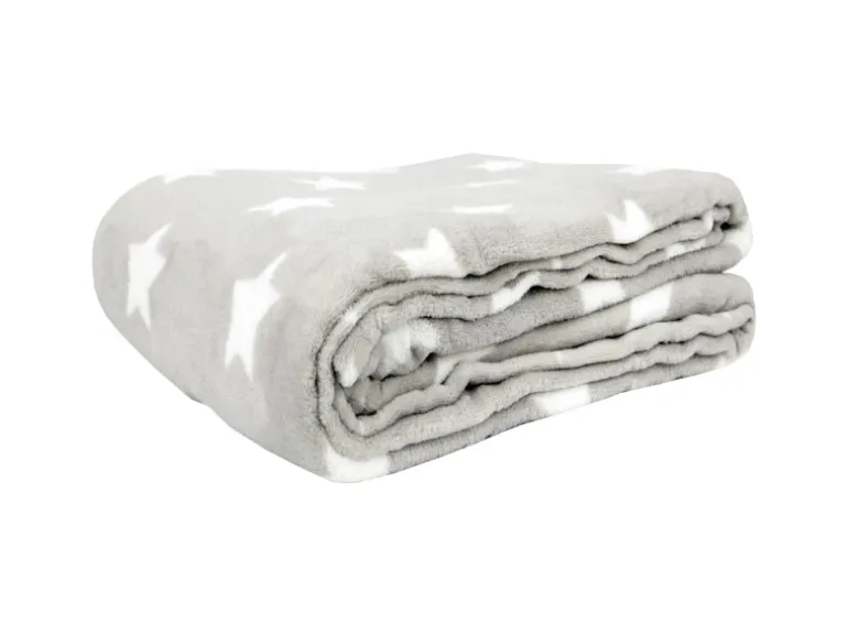 Bestlivings Kuscheldecke Mit Sternen 150 x 200 cm Hellgrau