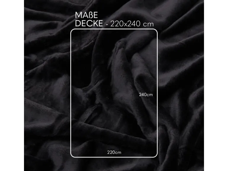 Bestlivings Kuscheldecke Mirabella Cashmere Touch 220 x 240 cm Schwarz