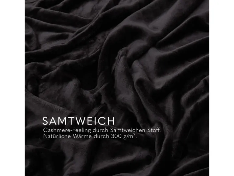 Bestlivings Kuscheldecke Mirabella Cashmere Touch 220 x 240 cm Schwarz