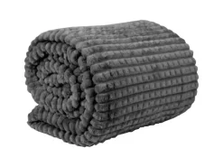 Bestlivings Kuscheldecke-Kissen Set Jacquard-Flannel Anthrazit 180 x 220 cm
