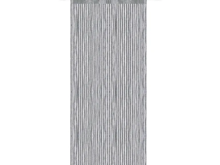 Bestlivings Metall Optik Fadenvorhang Trennvorhang Gardine Stangendurchzug ca. 90 cm x 200 cm Grau