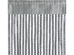 Bestlivings Metall Optik Fadenvorhang Trennvorhang Gardine Stangendurchzug ca. 90 cm x 200 cm Grau