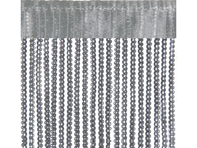 Bestlivings Metall Optik Fadenvorhang Trennvorhang Gardine Stangendurchzug ca. 90 cm x 200 cm Grau