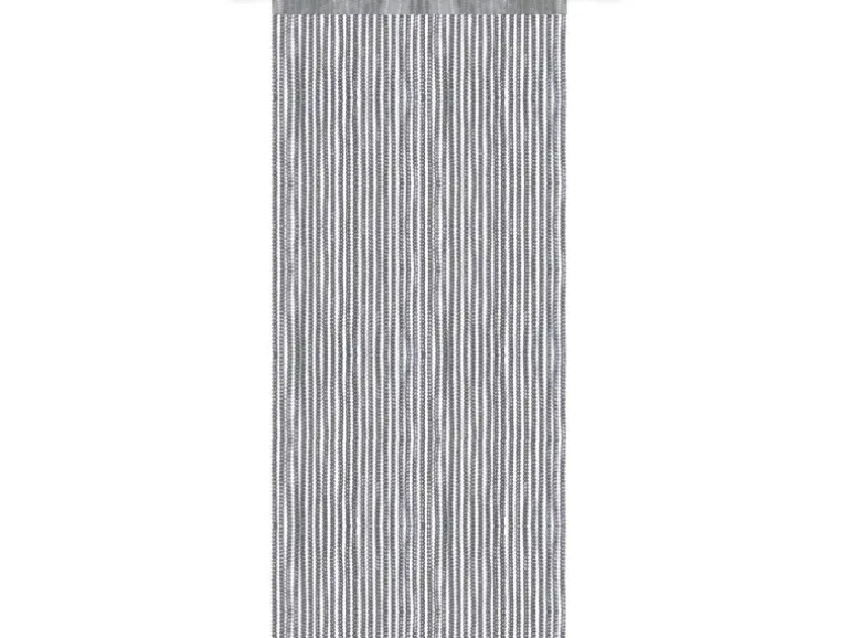 Bestlivings Metall Optik Fadenvorhang Trennvorhang Gardine Stangendurchzug ca. 90 cm x 250 cm Grau