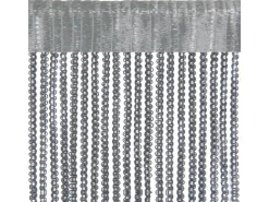 Bestlivings Metall Optik Fadenvorhang Trennvorhang Gardine Stangendurchzug ca. 90 cm x 250 cm Grau