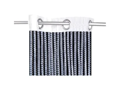 Bestlivings Metallic Fadenvorhang Trennvorhang Gardine 140 cm x 250 cm Weiß Ösen