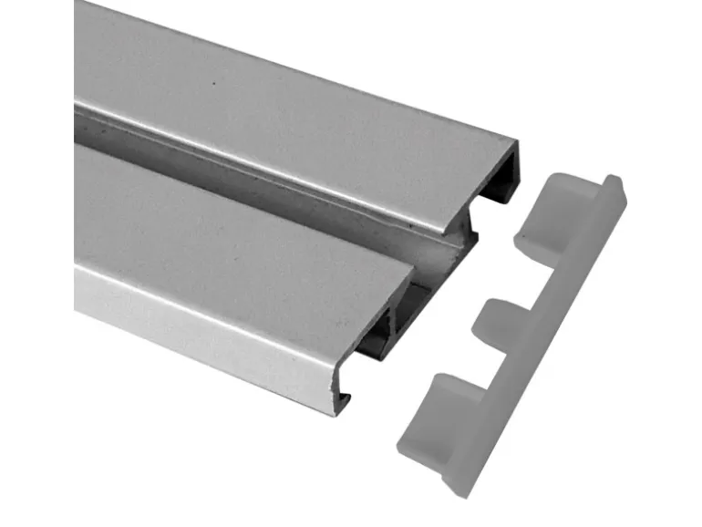 Bestlivings Seitendeckel für Aluminium Vorhangschiene Silber 1 bis 2 Lauf
