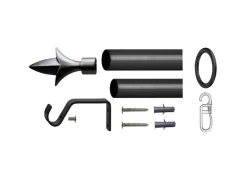 Bestlivings Stilgarnitur Set Ausziehbar 120 bis 230 cm Lilie Schwarz