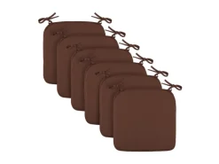 Bestlivings Stuhlkissen Canvas Schoko 38 x 38 x 2 cm 6er Pack