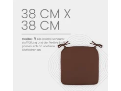 Bestlivings Stuhlkissen Canvas Schoko 38 x 38 x 2 cm 6er Pack
