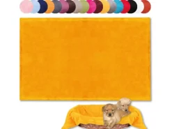 Bestlivings Tierdecke Hundedecke Mikrofaser 60 x 80 cm Hellorange