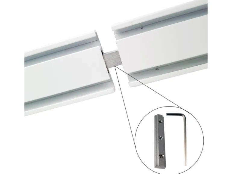 Bestlivings Vorhangschiene 330 cm Aluminium Weiß 2 Lauf / 90 cm & 2 x 120 cm