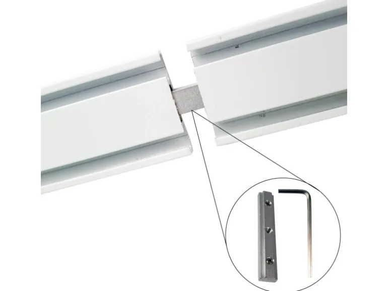 Bestlivings Vorhangschiene 480 cm Aluminium Weiß 2 Lauf / 4 x 120 cm