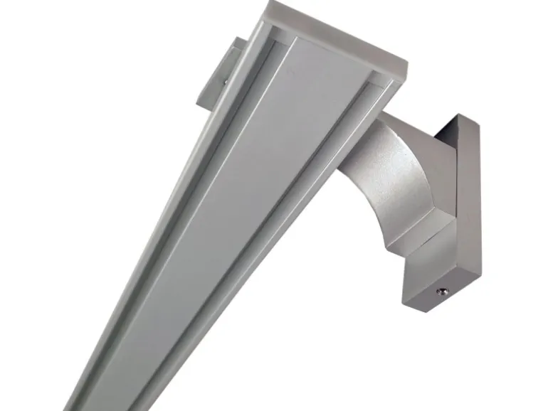 Bestlivings Vorhangschiene 240 cm Aluminium inkl. Wandträger Silber 2 Lauf / 2 x 120 cm